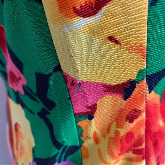 Vintage Julliard Floral Vacation Button Down Puff Sleeve Midi Dress 8 - Picture 4 of 9